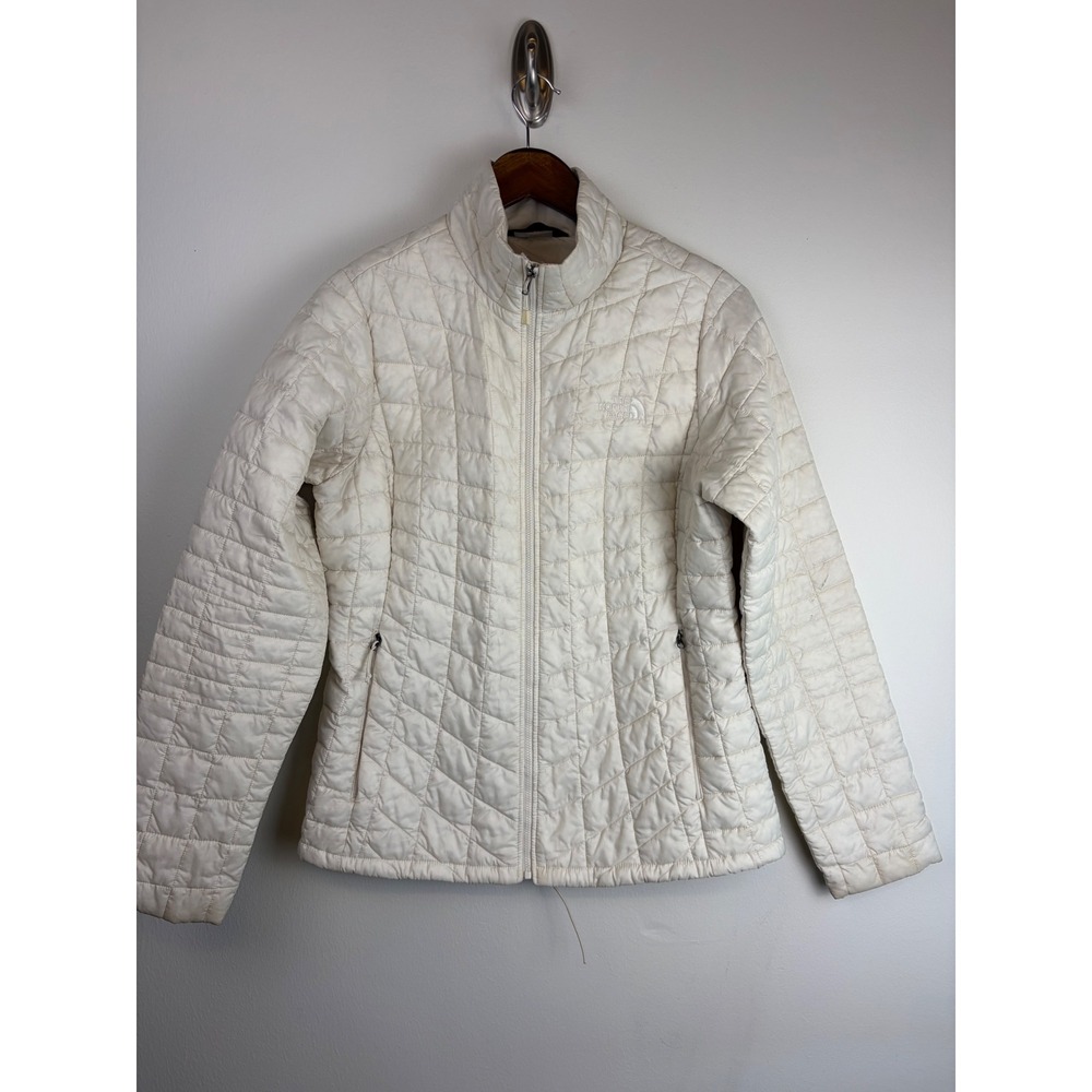 The North Face ThermoBall Eco Jacket Medium White Quilted Puffer NF0A4P9V Zip